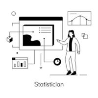 branché statisticien concepts vecteur