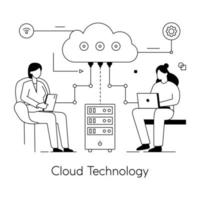 technologie cloud à la mode vecteur