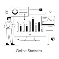 statistiques en ligne à la mode vecteur