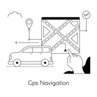 navigation gps à la mode vecteur
