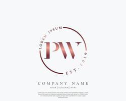 initiale lettre pw féminin logo beauté monogramme et élégant logo conception, écriture logo de initiale signature, mariage, mode, floral et botanique avec Créatif modèle vecteur