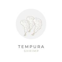 Japonais ebi furai tempura ligne art illustration logo vecteur