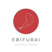 Japonais ebi furai illustration logo vecteur