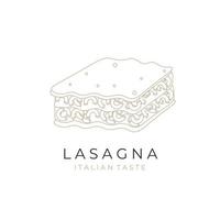 Facile ligne art de macaroni lasagne vecteur illustration logo
