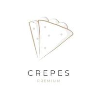 crêpes élégant ligne art vecteur illustration logo