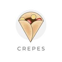 sucré crêpes dessin animé vecteur illustration logo