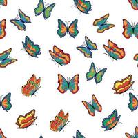 modèle sans couture de papillons multicolores lumineux. fond d'écran, fond, fête d'enfants, papier kraft vecteur