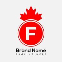 érable feuille sur lettre F logo conception modèle. canadien affaires logo, entreprise, et entreprise identité vecteur