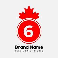 érable feuille sur lettre 6 logo conception modèle. canadien affaires logo, entreprise, et entreprise identité vecteur