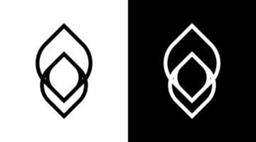 Indien gourou logo monogramme noir et blanc icône illustration style dessins modèles vecteur