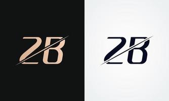 zb lettre logo conception vecteur modèle. or et noir lettre zb logo conception