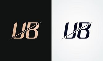 ub lettre logo conception vecteur modèle. or et noir lettre ub logo conception
