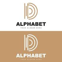 logo de lettre d, conception d'alphabet simple, vecteur de police minimaliste moderne