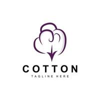 coton logo, doux coton fleur conception vecteur Naturel biologique les plantes vêtements matériaux et beauté textiles