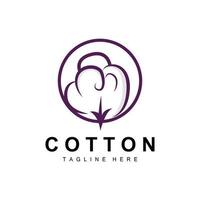 coton logo, doux coton fleur conception vecteur Naturel biologique les plantes vêtements matériaux et beauté textiles