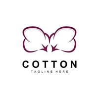 coton logo, doux coton fleur conception vecteur Naturel biologique les plantes vêtements matériaux et beauté textiles