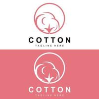 coton logo, doux coton fleur conception vecteur Naturel biologique les plantes vêtements matériaux et beauté textiles