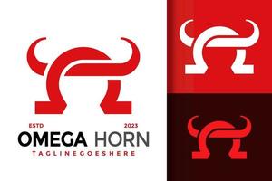oméga taureau klaxon logo logos conception élément Stock vecteur illustration modèle