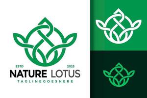 la nature lotus pétrole logo logos conception élément Stock vecteur illustration modèle