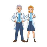 illustration vectorielle de personnages de médecin professionnel vecteur