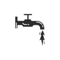 l'eau couler de robinet icône vecteur concept conception modèle