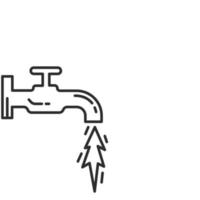 l'eau couler de robinet ligne icône vecteur concept conception modèle
