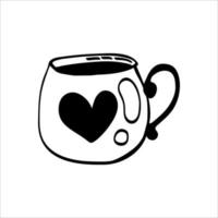 Stock vecteur graphique tasse de thé avec le image de le cœur.