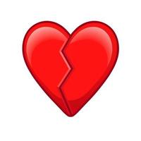cassé rouge cœur grand Taille emoji icône vecteur