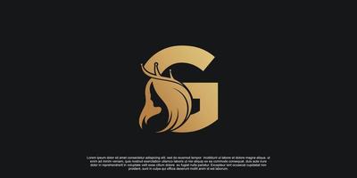 lettre logo g avec beauté unique concept prime vecteur