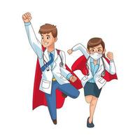 personnages de bandes dessinées super médecins vecteur