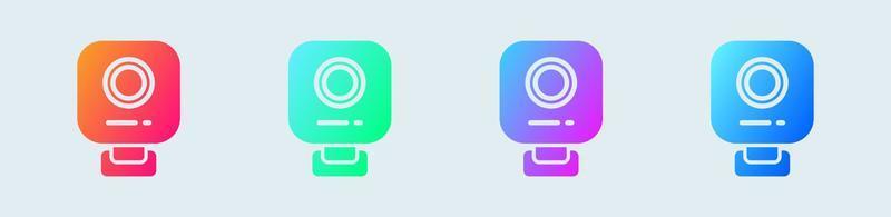 icône solide webcam en dégradé de couleurs. caméra vidéo signe illustration vectorielle. vecteur