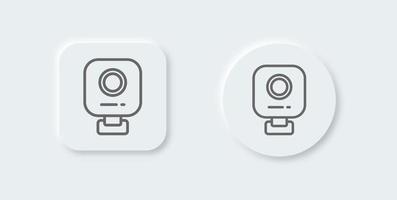icône de ligne de webcam dans un style de conception néomorphe. caméra vidéo signe illustration vectorielle. vecteur