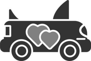 icône de vecteur de voiture de mariage