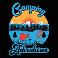 camping T-shirt desing vecteur