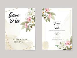 élégant blanc floral mariage invitation carte vecteur