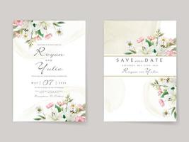 élégant blanc floral mariage invitation carte vecteur