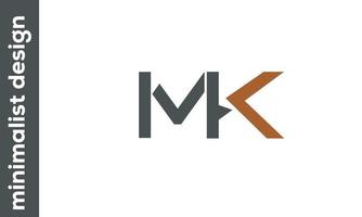 alphabet lettres initiales monogramme logo mk, km, m et k vecteur