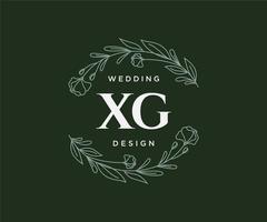 xg initiales lettre mariage monogramme logos collection, modèles minimalistes et floraux modernes dessinés à la main pour cartes d'invitation, réservez la date, identité élégante pour restaurant, boutique, café en image vectorielle vecteur