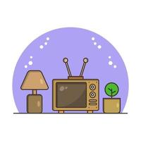 télévision illustrée sur fond blanc vecteur