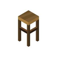 tabouret isométrique illustré sur fond blanc vecteur