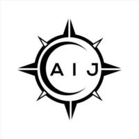 création de logo de bouclier de monogramme abstrait aij sur fond blanc. logo de lettre initiales créatives aij. vecteur