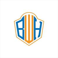 bwh abstrait monogramme bouclier logo conception sur blanc Contexte. bwh Créatif initiales lettre logo. vecteur