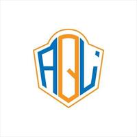 aql abstrait monogramme bouclier logo conception sur blanc Contexte. aql Créatif initiales lettre logo. vecteur