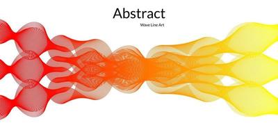 fond abstrait moderne avec des lignes ondulées en dégradés rouges et jaunes vecteur