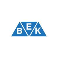 ebk Triangle forme logo conception sur blanc Contexte. ebk Créatif initiales lettre logo concept. vecteur