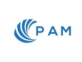 pam lettre logo conception sur blanc Contexte. pam Créatif cercle lettre logo concept. pam lettre conception. vecteur