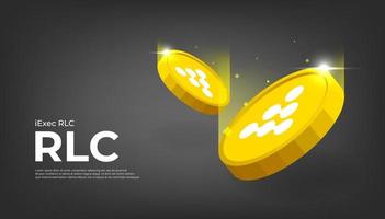 iexec rlc pièce de monnaie crypto devise à thème bannière. vecteur