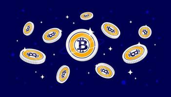 bitcoin or pièces de monnaie chute de le ciel. btg crypto-monnaie concept bannière Contexte. vecteur