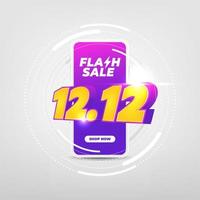 éclat vente 12.12 achats journée sur mobile app concept. 12.12 éclat vente bannière modèle conception pour social médias et site Internet. vecteur