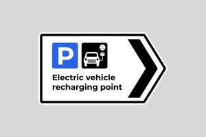 électrique Véhicules mise en charge station et charge parking signalisation dans le uni Royaume Royaume-Uni. vecteur